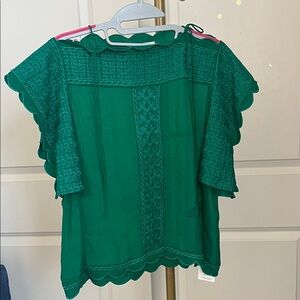 Isabel Marant Emerald Blouse with Scalloped Edges, pre owned never worn